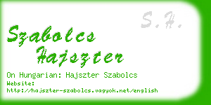 szabolcs hajszter business card